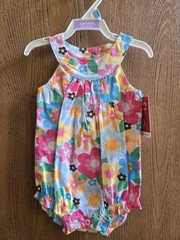 NWT Size 6M Carter’s everyday easy 1 piece floral sleeveless sunsuit bodysuit
