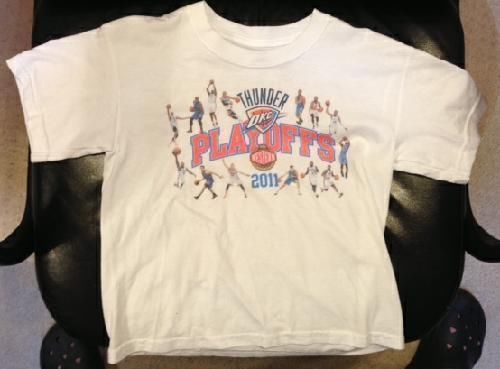 OKC Thunder White Size YS JP Shirt 2011 Playoffs for Boy or Girl USA Seller