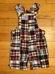 Flapdoodles Madras Patchwork Overall/Romper Size 18 Months