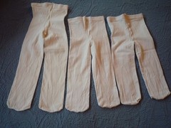 3 Pair Infant Baby White Flat Knit Tights 100% Nylon