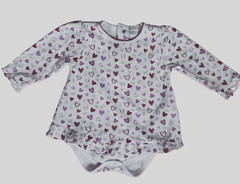 Kissy Kissy Baby Girl 12-18M Pima Cotton Bodysuit One-Piece Pink Hearts NEW-WOT