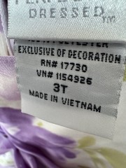 Girls Floral Dress Size 3T Sleeveless Purple & White Dress Excellent Condition