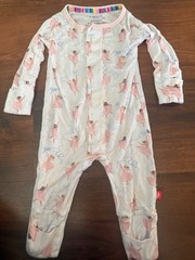 magnetic me size 0-3mo ballerina pajamas modal very soft