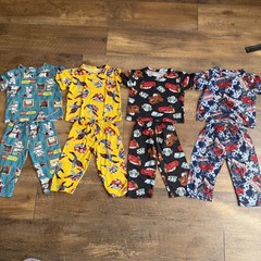 Unbranded Set of 4 Boys Pajama Set 1T to 2T Multicolor