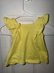 Janie and Jack Girls Yellow Ruffle Sleeveless Cotton Knit Tank Top 6-12M