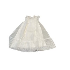 Vintage baby Christening Gown organza Embellishment White slip underneath