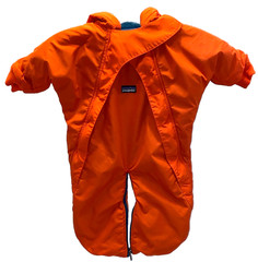 Patagonia Infant Sz. M (12-16 Lbs.) Orange/Green Fleece Lined Snowsuit Bunting
