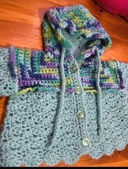 Crochet hooded Cardigan, Handmade, Baby Clothes, unisex Girl boy Crochet Baby