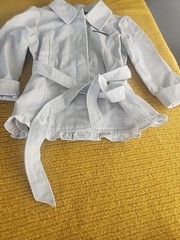 NWOT Calvin Klein Ruffled Belted Trench Coat Beige Size 2T Toddler Girl Jacket