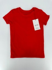 12|12 Short Sleeve Organic Pima Cotton Tee sz 0-3 Months Solid Red Plain T-Shirt