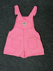 Vintage Oshkosh Overalls 2t Pink Girls Snap Crouch Pockets Side Buttons Straps
