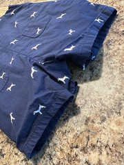 Janie and Jack 6-12M Blue Dog Print Sleeveless Button Shortall Overall