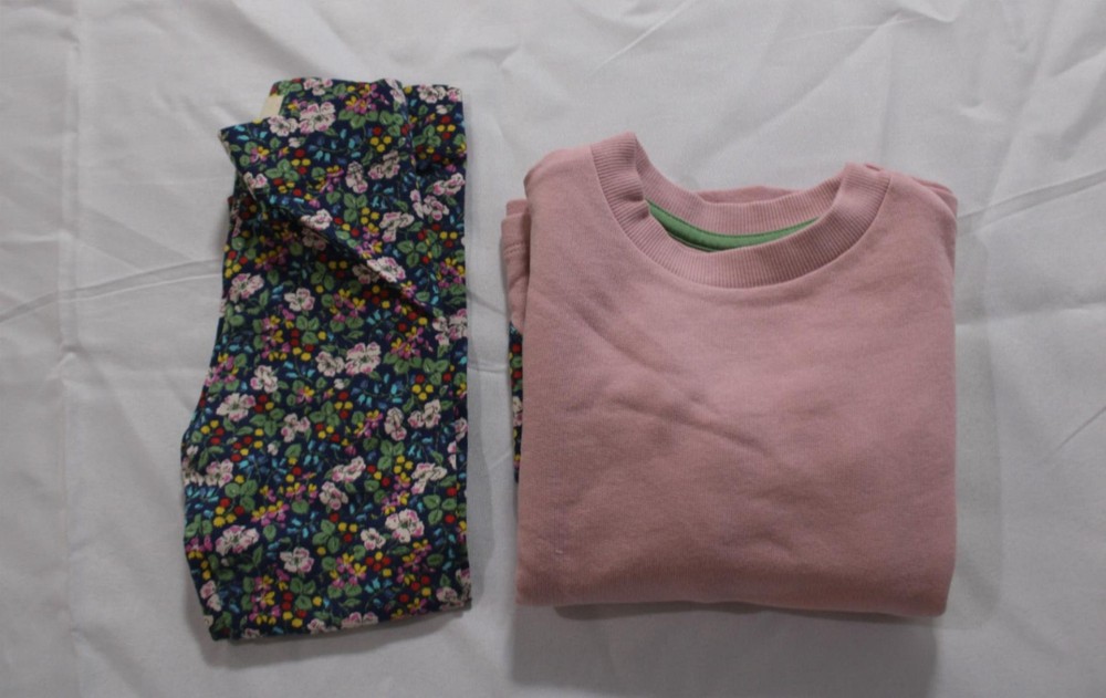 Mini Boden Girl’s Sweat Tunic & Legging Set EH6 Berry Floral Size 2-3 NWT