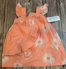 Carters 6 Month Sundress With Sun Bonnet NWOT Salmon/Coral Color (184)