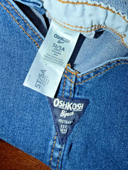OshKosh B’gosh Toddler 5T Denim Overall Jean Bibs GUC