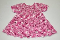 Toddler Girls Hand Knitted Top Or Dress Color Pink & White *Size Unknown*