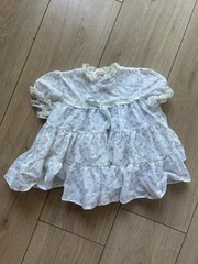 Haddad Brothers Girls 18-24M Tiered Dress Cotton Lace Floral Ruffle Bow