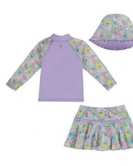 UV Skinz Girl’s 3-piece Swim Set UPF 50+ Purple Unicorn Size 2T