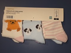 Lily & Dan Toddler 2T-3T 6 Pack Crew Socks- Multi-color Dog/Puppy