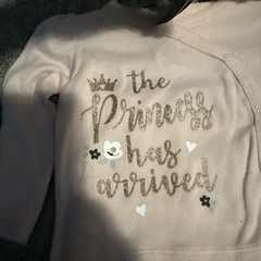 GERBER ORGANICS BABY SOFT 3 PIECE PRINCESS SET 0-3 MONTHS NEW W TAGS