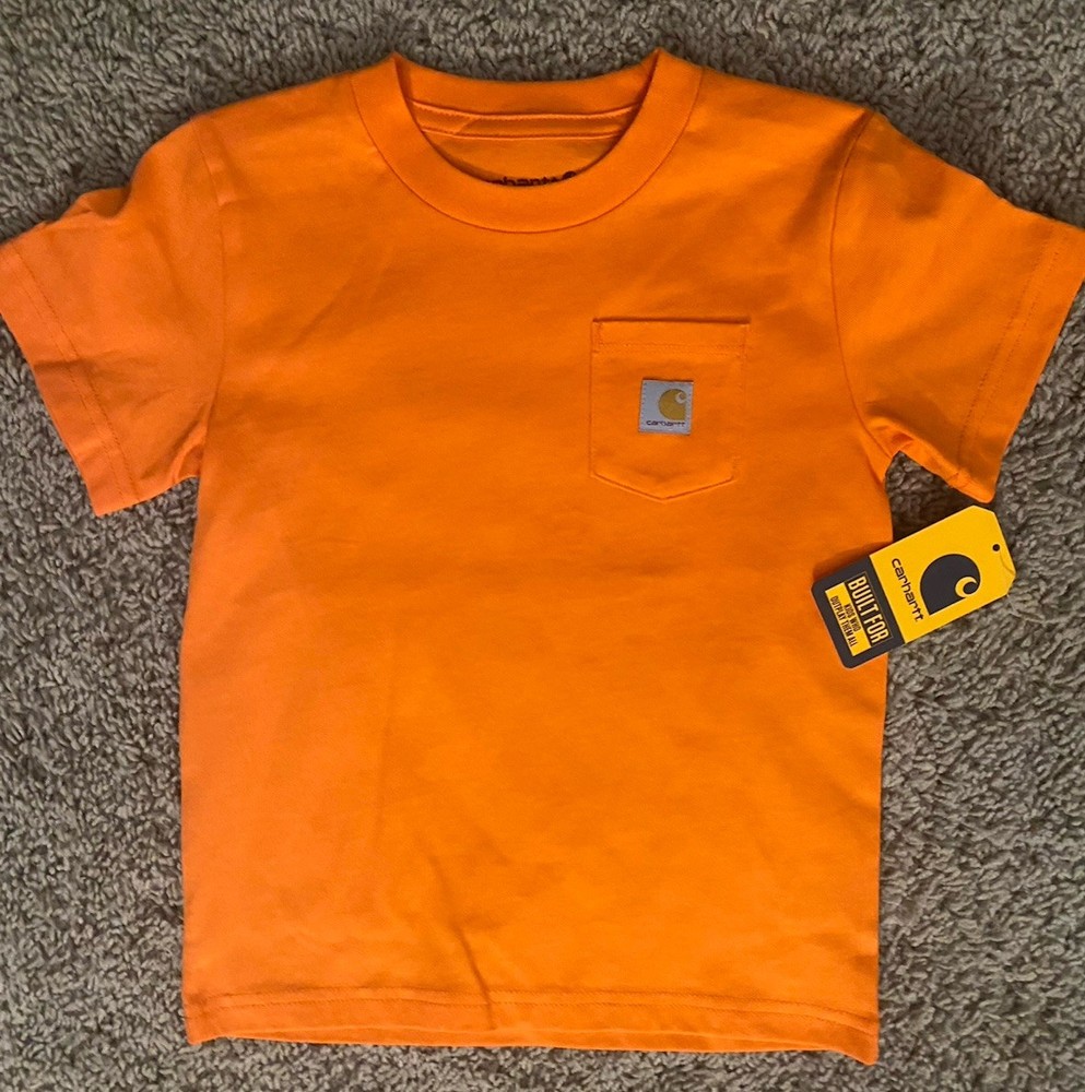 Carhartt Toddler Boys Pocket T-shirt Orange NWT Size 2t