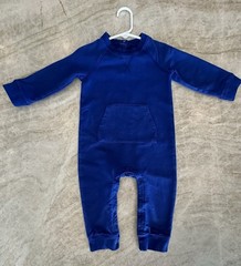 Primary Baby Size 12-18 Month One Piece Romper Royal Blue Unisex Snap Legs
