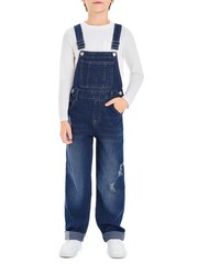 Haloumoning Boys Denim Bib Overalls with Adjustable Straps 5-14 Years