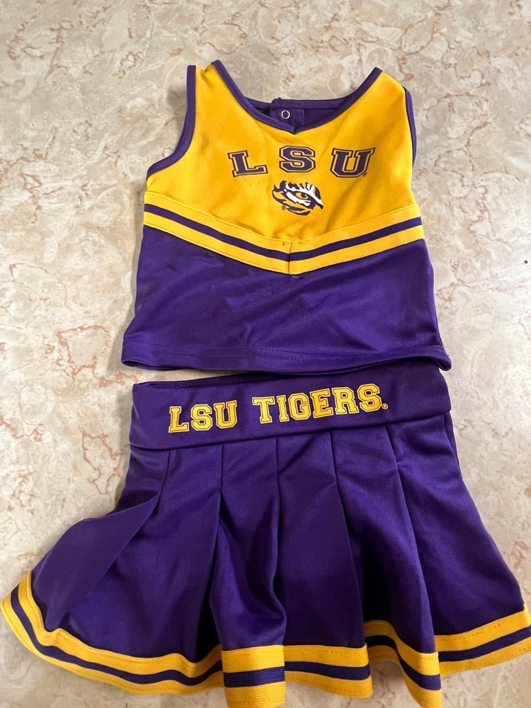 Colosseum LSU Tigers Purple Gold Cheerleader Dress toddler 2T NCAA