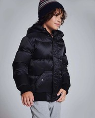 Appaman Toddler Hooded Black Puffy Bomber Down Jacket Coat Unisex – 3T – EUC