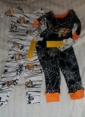 Bluey 2T Halloween 2-Piece Pajama Set Black White Orange Cartoon Long Sleeve