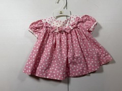 Vintage Bonnie Baby Girl Dress Pink Hearts &Bows 3-6 Mo Infant Or Doll Clothing