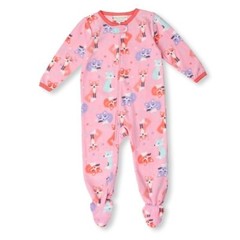 Peas & Carrots by Saint Eve Fleece Fox Print One-Piece Footie Pajama 4T