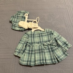 Cupcakes and Cashmere Baby Flannel Plaid Dress Set Size 0-3 Mth Bloomers Socks