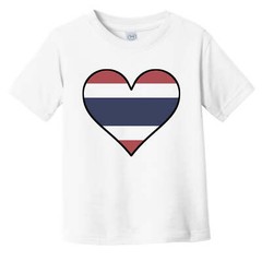 Thai Flag T-Shirt – Cute Thai Flag Heart – Thailand Infant Toddler Shirt