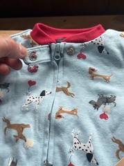 chickpea Unisex Blue Dog & Heart One Piece With Footsies ,0-3m., New With Tags
