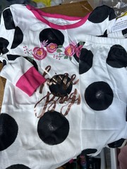 NWT Lamaze Girl’s Pajama Set 2T Shine Bright Pink Black Floral Dot 2 Pc