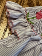 18 -24 mo baby girl SOUTHERN SUNSHINE Purple White striped Tulip BISHOP DRESS