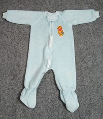 Winnie The Pooh Blue Footed Infant Baby Pajamas Vintage Disney Flame Resistant