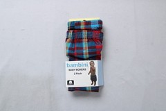 Bambini Boy’s Ultimate Comfort Boxers 2-Pack DH3 Multicolor Plaid 3T NWT