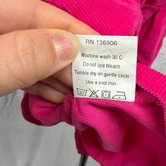 Fantaisie Bebes Pink Corduroy Peter Pan Collar Dress 12M Fuchsia Bows RN136906