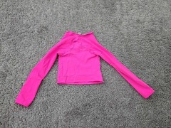 Spanx Top Baby Infant XS/S Pink Scoop Neck Long Sleeve Slim Cropped