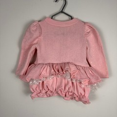 Vintage Tickle Me New York Pink Ballet Romper Rose Applique GlitteR MADE IN USA