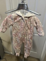 Small Wonder Baby Girl Snowsuit 6-9 M Pink Gold And Cream