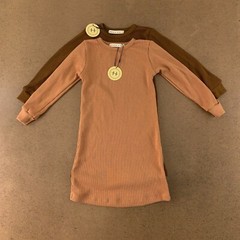 Lot of 2 Haven Kids Toddler Size 2/3T Waffle Knit Long Sleeve Lounge Dresses NWT