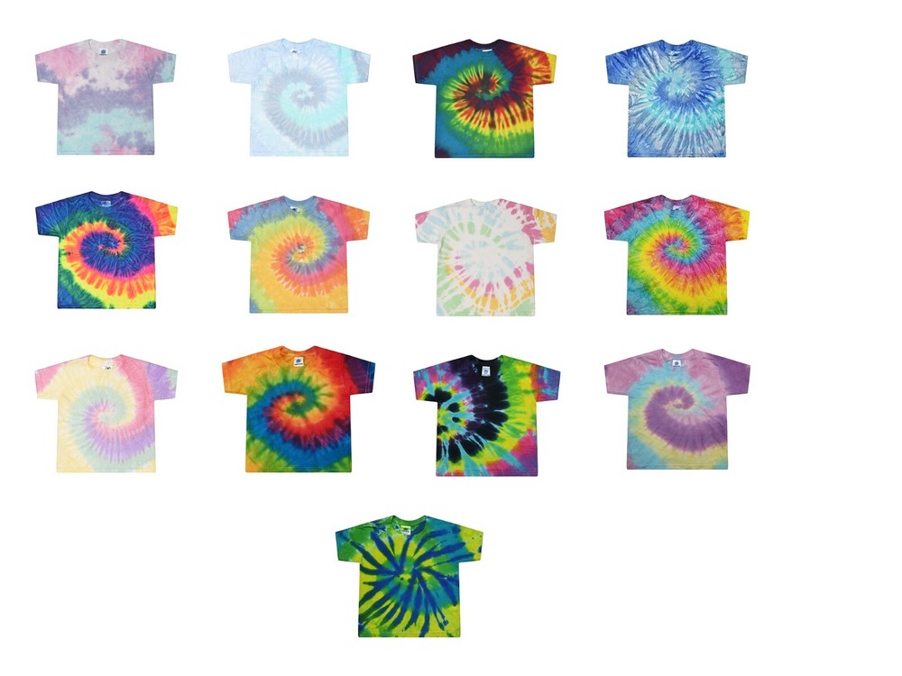 Tie Dye Toddler Tees Multi-Color 2T 3T 4T Short Sleeve 100% Pre-Shrunk Cotton