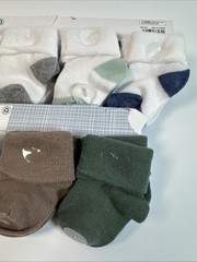 14 Pairs of Newborn Baby Socks 0-6 Months Capelli Oeko-Tex White Green Brown NEW