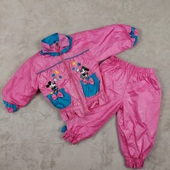 Vintage 90s Disney Mickey Minnie Mouse Windbreak Tracksuit Set Kids 2T MightyMac