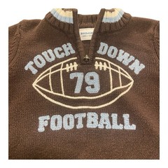 Boys SONOMA Football Touch Down Half Zip Long Sleeve Sweater Infants 18M Brown