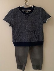 JOE’S JEANS 24M 2 PC BABY BOYS PULL-UP JEANS AND PULLOVER SHIRT SET