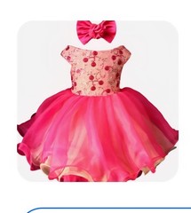 Jenniferwu Baby Girl Christmas Dress Lace Pageant Party Wedding Tull Dress 3T